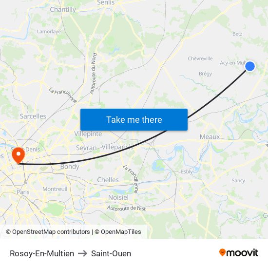 Rosoy-En-Multien to Saint-Ouen map