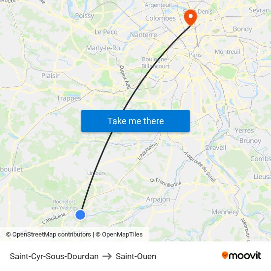 Saint-Cyr-Sous-Dourdan to Saint-Ouen map