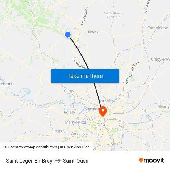 Saint-Leger-En-Bray to Saint-Ouen map