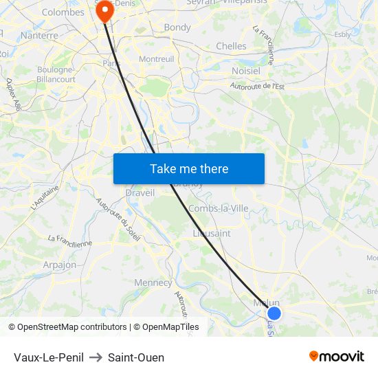 Vaux-Le-Penil to Saint-Ouen map