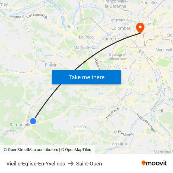 Vieille-Eglise-En-Yvelines to Saint-Ouen map