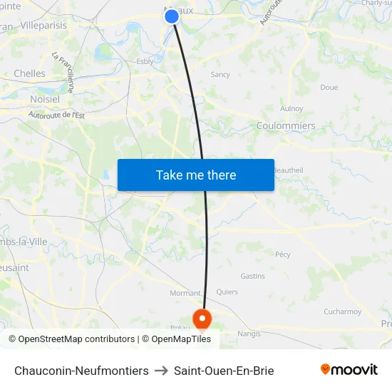 Chauconin-Neufmontiers to Saint-Ouen-En-Brie map