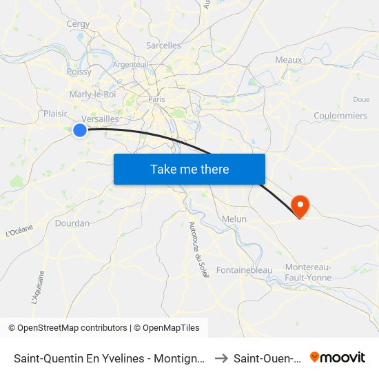 Saint-Quentin En Yvelines - Montigny-Le-Bretonneux to Saint-Ouen-En-Brie map