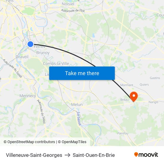 Villeneuve-Saint-Georges to Saint-Ouen-En-Brie map