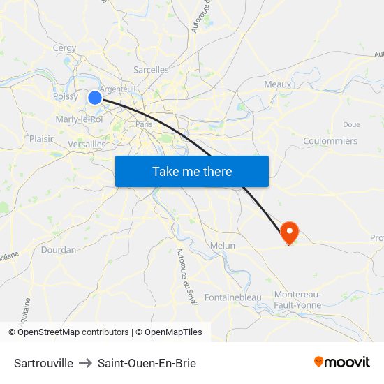 Sartrouville to Saint-Ouen-En-Brie map