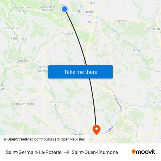Saint-Germain-La-Poterie to Saint-Ouen-L'Aumone map