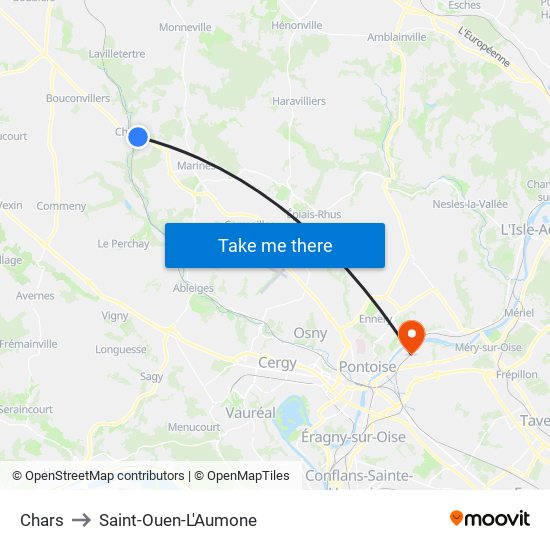Chars to Saint-Ouen-L'Aumone map