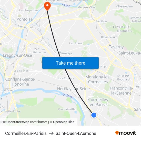 Cormeilles-En-Parisis to Saint-Ouen-L'Aumone map