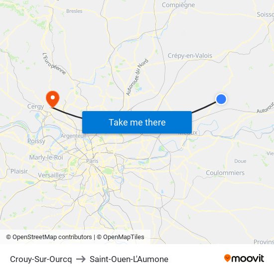 Crouy-Sur-Ourcq to Saint-Ouen-L'Aumone map