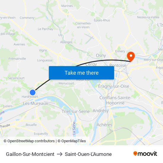Gaillon-Sur-Montcient to Saint-Ouen-L'Aumone map