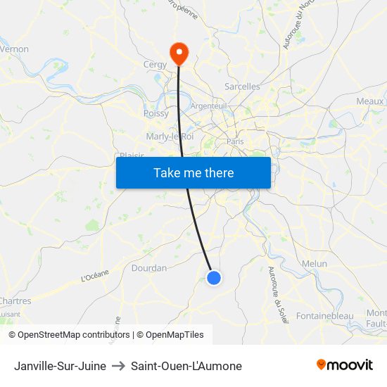 Janville-Sur-Juine to Saint-Ouen-L'Aumone map