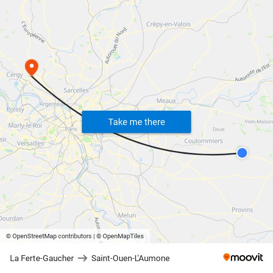 La Ferte-Gaucher to Saint-Ouen-L'Aumone map