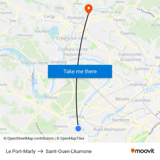 Le Port-Marly to Saint-Ouen-L'Aumone map
