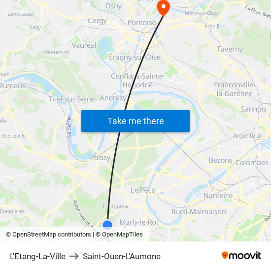 L'Etang-La-Ville to Saint-Ouen-L'Aumone map