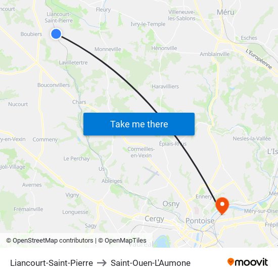 Liancourt-Saint-Pierre to Saint-Ouen-L'Aumone map