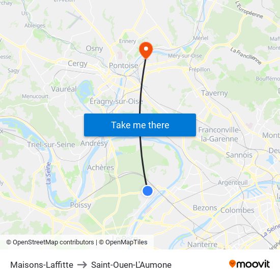 Maisons-Laffitte to Saint-Ouen-L'Aumone map