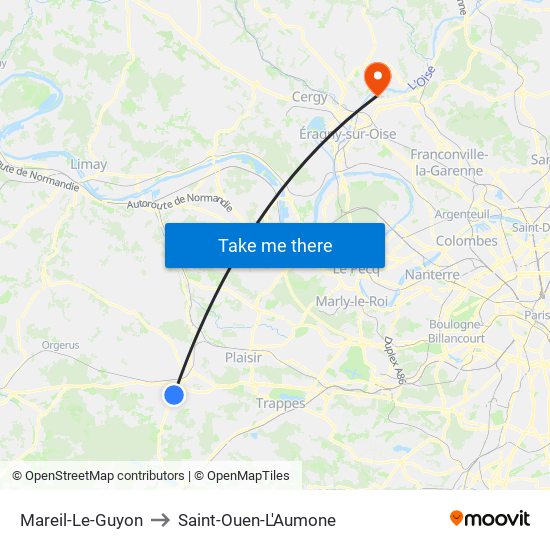 Mareil-Le-Guyon to Saint-Ouen-L'Aumone map