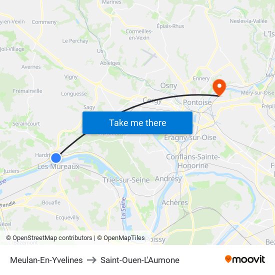 Meulan-En-Yvelines to Saint-Ouen-L'Aumone map