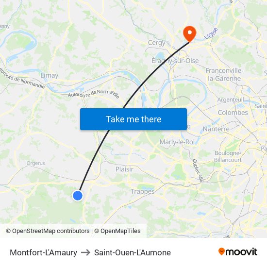 Montfort-L'Amaury to Saint-Ouen-L'Aumone map
