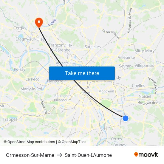 Ormesson-Sur-Marne to Saint-Ouen-L'Aumone map