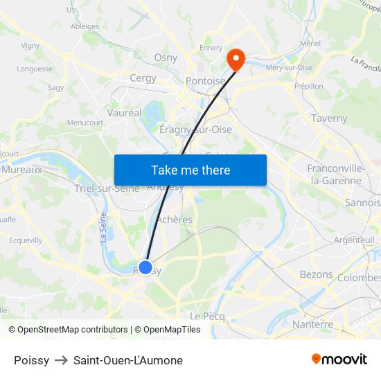 Poissy to Saint-Ouen-L'Aumone map