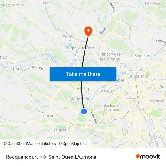Rocquencourt to Saint-Ouen-L'Aumone map