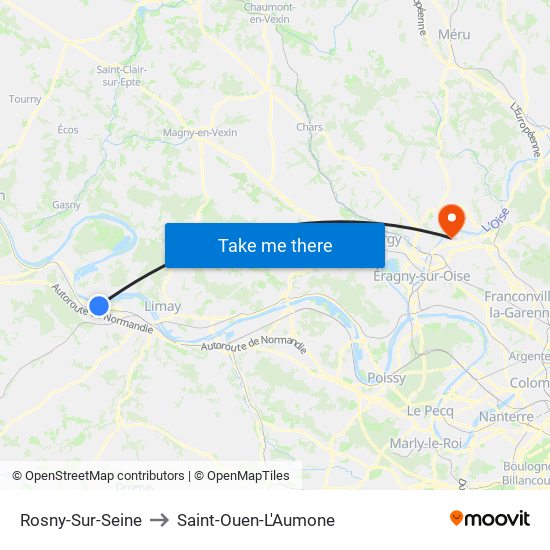 Rosny-Sur-Seine to Saint-Ouen-L'Aumone map