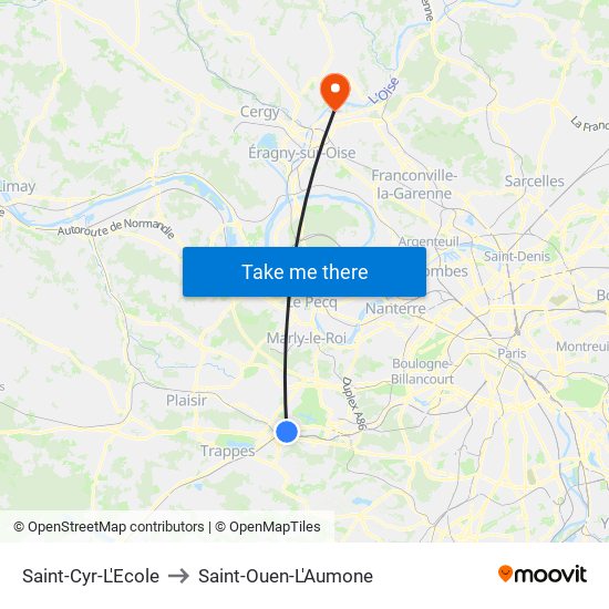 Saint-Cyr-L'Ecole to Saint-Ouen-L'Aumone map