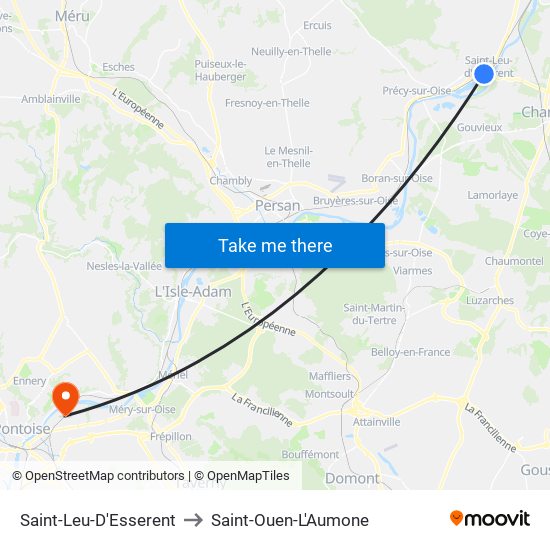 Saint-Leu-D'Esserent to Saint-Ouen-L'Aumone map