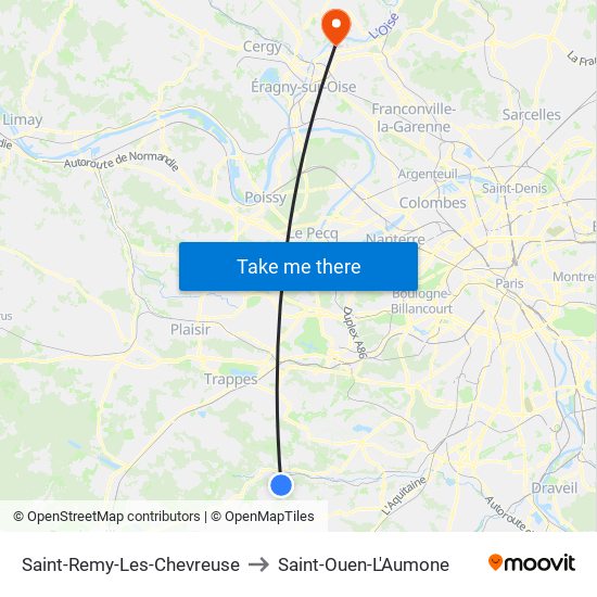 Saint-Remy-Les-Chevreuse to Saint-Ouen-L'Aumone map