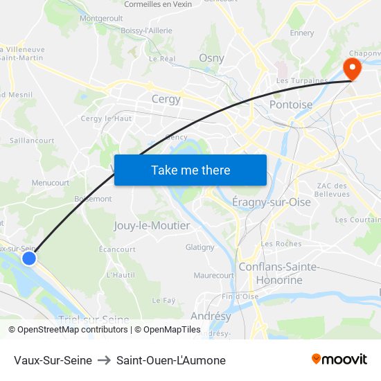 Vaux-Sur-Seine to Saint-Ouen-L'Aumone map