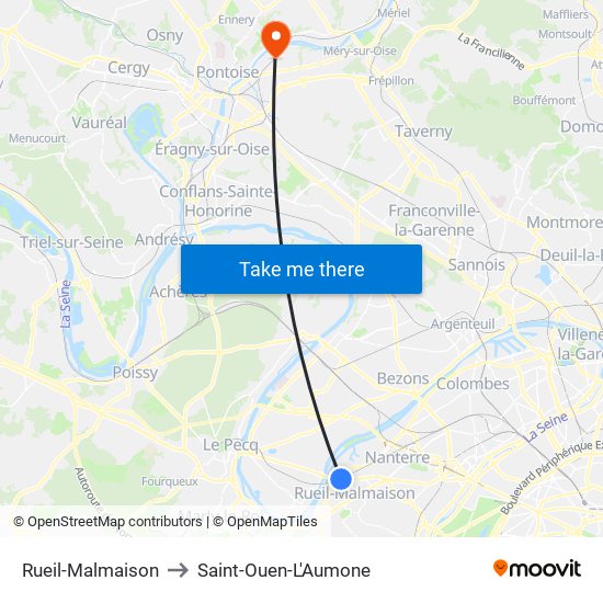 Rueil-Malmaison to Saint-Ouen-L'Aumone map