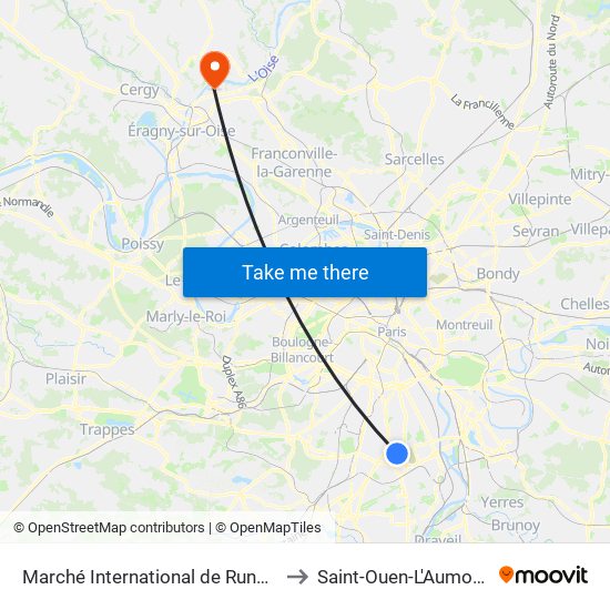 Marché International de Rungis to Saint-Ouen-L'Aumone map