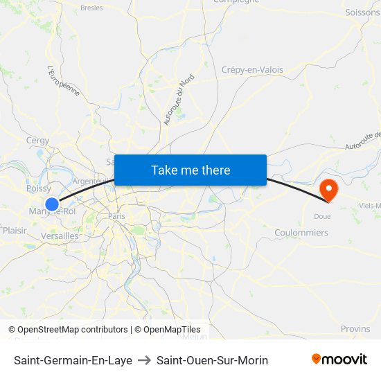 Saint-Germain-En-Laye to Saint-Ouen-Sur-Morin map