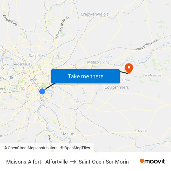 Maisons-Alfort - Alfortville to Saint-Ouen-Sur-Morin map