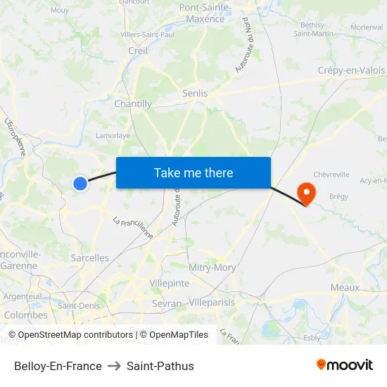Belloy-En-France to Saint-Pathus map
