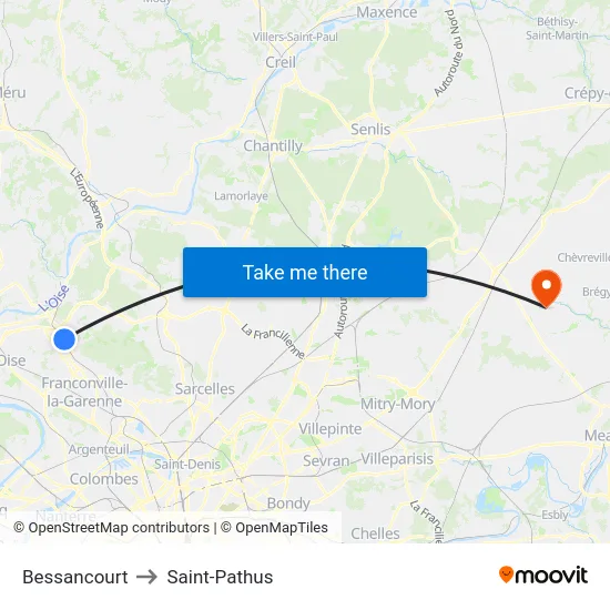 Bessancourt to Saint-Pathus map