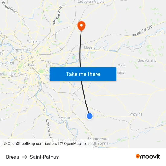 Breau to Saint-Pathus map