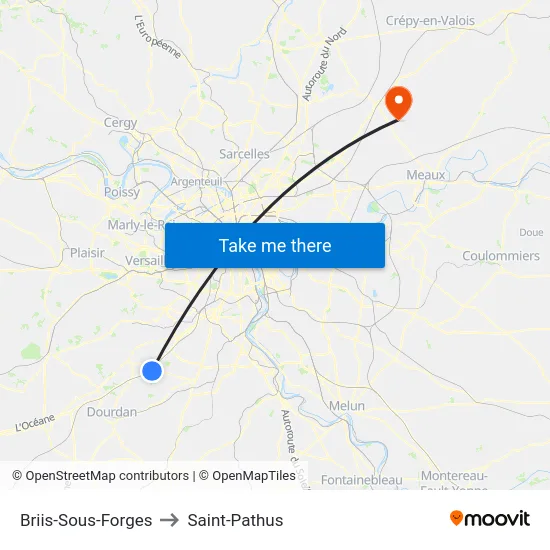 Briis-Sous-Forges to Saint-Pathus map