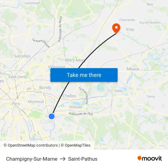 Champigny-Sur-Marne to Saint-Pathus map