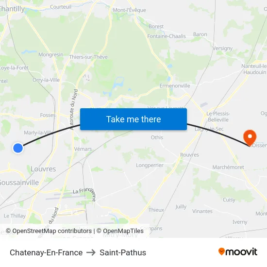 Chatenay-En-France to Saint-Pathus map