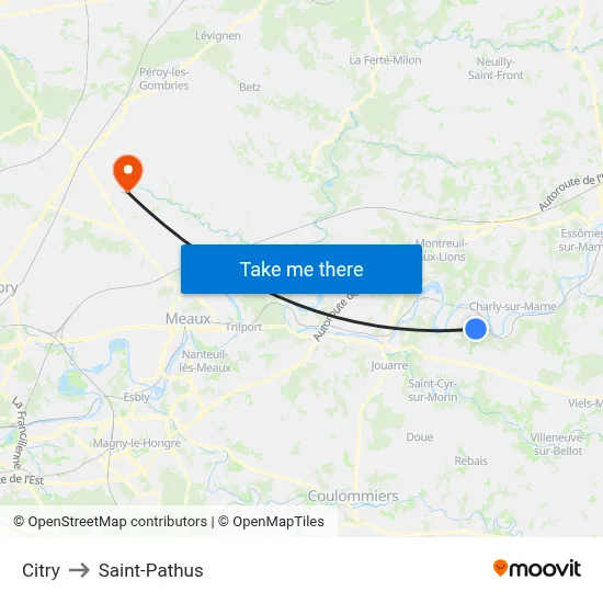 Citry to Saint-Pathus map