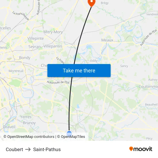 Coubert to Saint-Pathus map