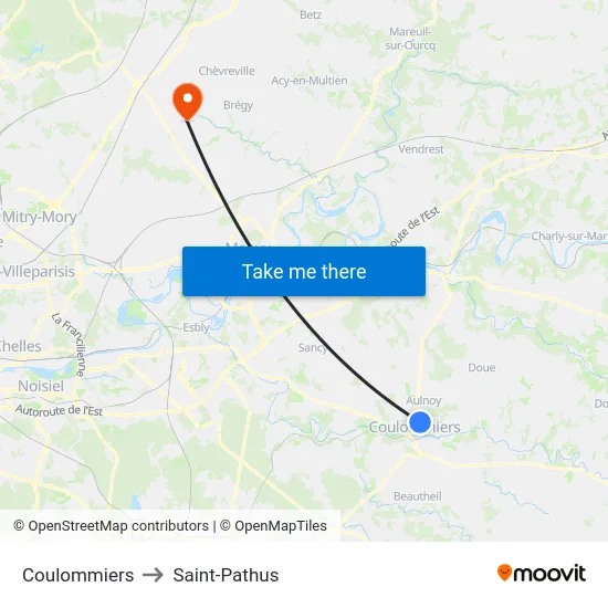 Coulommiers to Saint-Pathus map