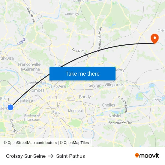 Croissy-Sur-Seine to Saint-Pathus map