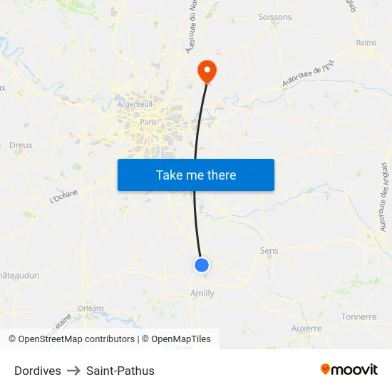 Dordives to Saint-Pathus map