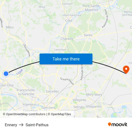 Ennery to Saint-Pathus map