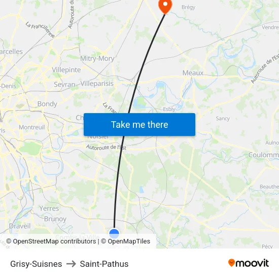 Grisy-Suisnes to Saint-Pathus map