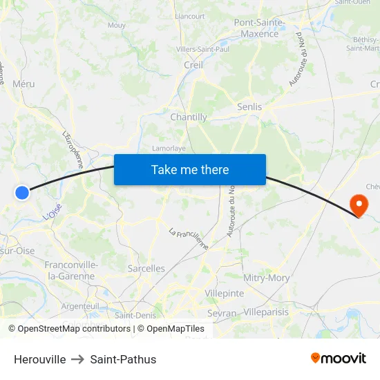 Herouville to Saint-Pathus map