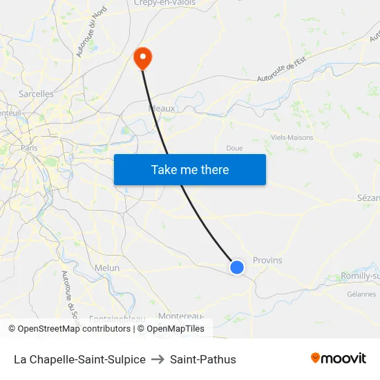 La Chapelle-Saint-Sulpice to Saint-Pathus map